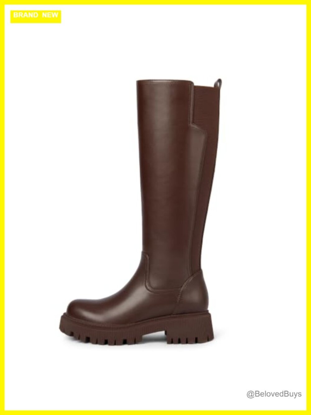 Women's Faux Leather Knee High Platform Boots with Side Zipper